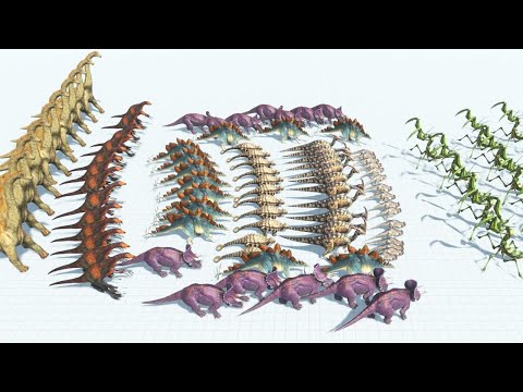 Herbivore Dinosaurs Vs Giant Praying Mantis -Animal battle - Animal Revolt Battle Simulator