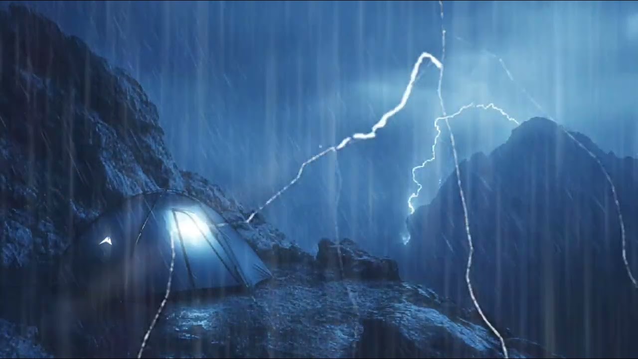 3 Hrs Heavy rain + wind + thunder sound for Deep Sleep #deepsleep #rain #thunder #빗소리 #천둥번개 #wind