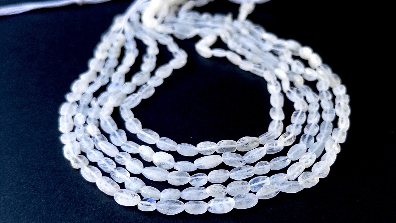 Moonstone | Smooth Tumble | 4.5-5mm Bead Size | 33cm Strand Length video