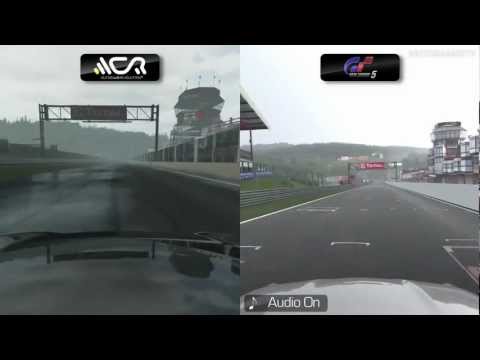 Auto Club Revolution Beta vs Gran Turismo 5 - Wet Spa Comparison