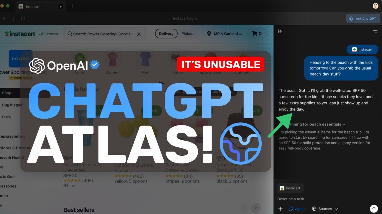 ChatGPT Atlas (Fully Tested & Review): It's a gimmick and NOT USABLE. It suffers from many issues!