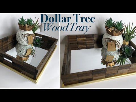 Dollar Tree DIY Wooden Mirror Tray | DIY Vanity Tray Video