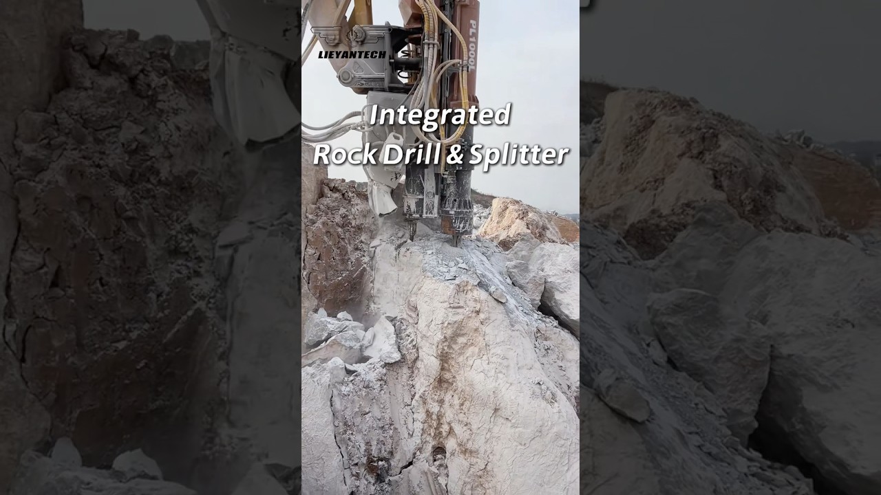 Hydraulic rock drills and splitters #quarrying #excavator #quarrying