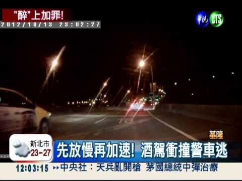 酒駕還拒檢! 駕駛撞警車落跑