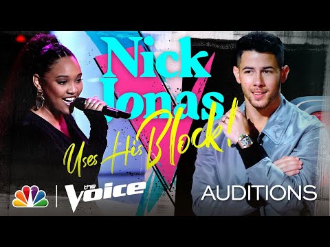 Nick Jonas Blocks Kelly as Arei Moon Sings Her "Miss Independent" - Voice Blind Auditions 2020