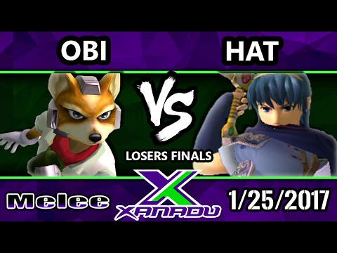 S@X 186 - Obi (Fox) Vs. Hat (Marth) - SSBM Losers Finals - Smash Melee