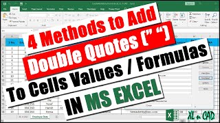 Add Double Quotes around cell values in MS Excel (4 methods)