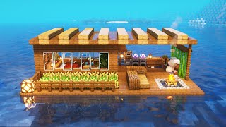 Minecraft Wooden Sea House Tutorial - How to Build a Wooden House on the Sea in Minecraft 1.20+