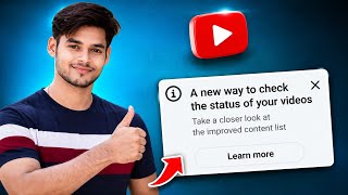 a new way to check the status of your videos youtube | new update 😍 Ps
