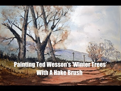 Thumbnail of Painting Ted Wesson's 'Winter Trees' using the Hake brush