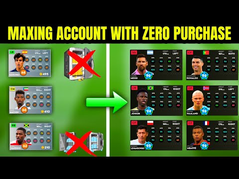 NEW ACCOUNT TO MAXED ACCOUNT IN MINUTES! | WITHOUT BUYING COINS & GEMS | DREAM LEAGUE SOCCER 2024