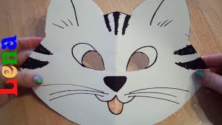 Katzen Maske basteln 😺 How to make cat mask DIY animal face mask ✂ Katze zeichnen 😺 маска кошки