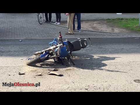 26.04.2018 Oleśnica - wypadek fiata i motocykla