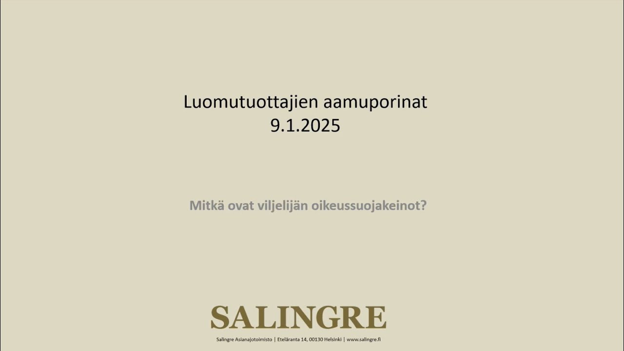 Viljelijän oikeussuojakeinot