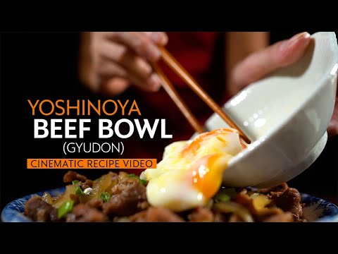 YOSHINOYA BEEF BOWL [GYUDON] Vídeo de receita cinematográfica