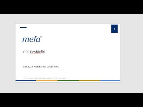 School Counselor Webinar Series: CSS Profile<sup>TM</sup>