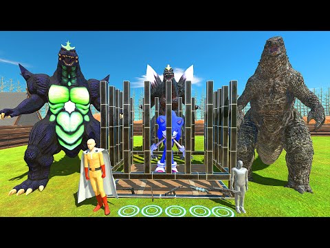 SAITAMA AND FPS AVATAR SAVE THE SONIC ESCAPE X3 GODZILLA - Animal Revolt Battle Simulator