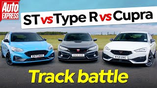 Focus ST Edition vs Civic Type R vs Cupra Leon 300: TRACK BATTLE by Auto Express