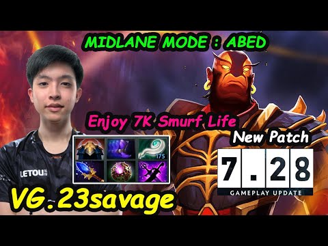 VG 23savage [Ember Spirit] MIDLANE MODE : ABED Enjoy Smurf Life New Patch 7.28A Dota 2 Pro Gameplay