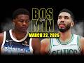 Boston Celtics Vs Minnesota Timberwolves Full Game Highlights March 22 2026 NBA Season