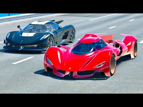 2025 Ferrari Piero T2 LM Stradale LMP1 vs Koenigsegg Jesko Absolut - Drag Race 20 KM