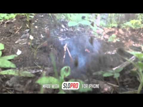 Small dirt explosion in slow motion