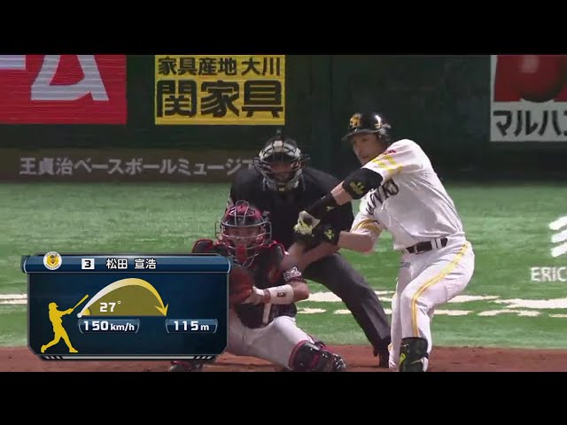 【4回裏】変化球にうまく合わせた!! ホークス・松田の31号ソロで追加点!! 2018/10/2 H-M