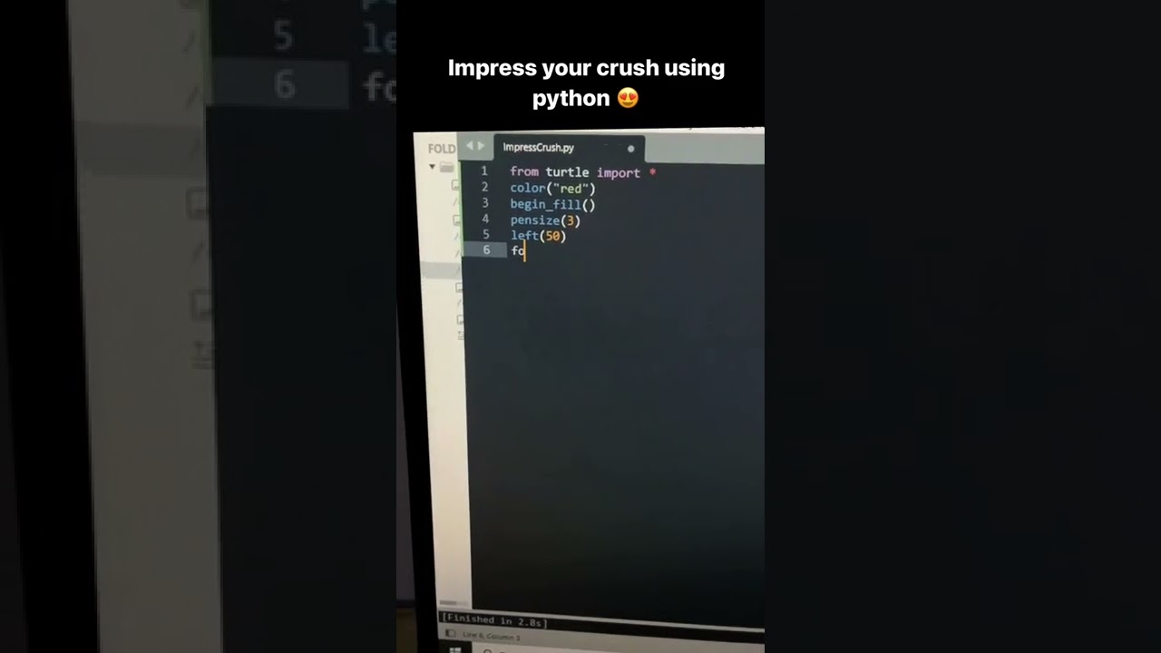 🥰Impress your crush using python 🥰 😅 @sharpcoder_