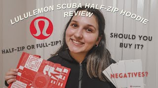 LULULEMON SCUBA OVERSIZED HALF-ZIP HOODIE (review) + is this hoodie worth the price | black hoodie