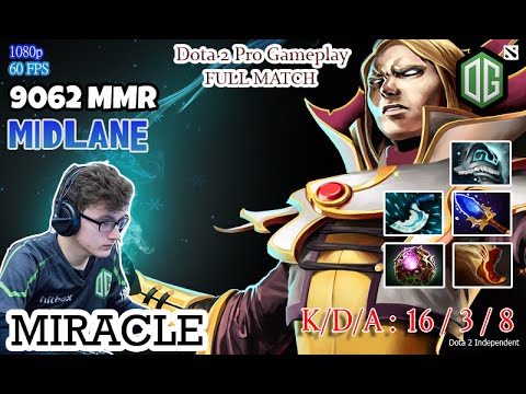 Dota 2 Pro Gameplay | OG Miracle Play as Invoker | PROFESSIONAL PLAYER 9062 MMR