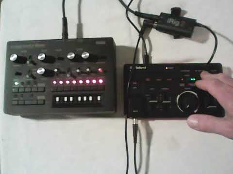 Roland E4 Voice Tweaker with iRig2 into Headphone [+mic] TRRS jack