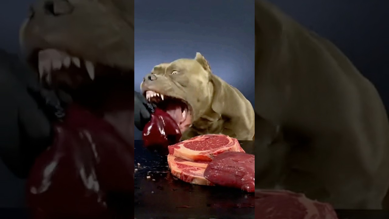 RAW POWER🥩🐺 The Ultimate Pit Bull Feast! (ASMR)