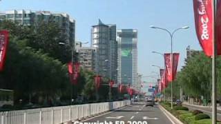 Video : China : BeiJing 北京 window view : Capital Airport to Olympic Park