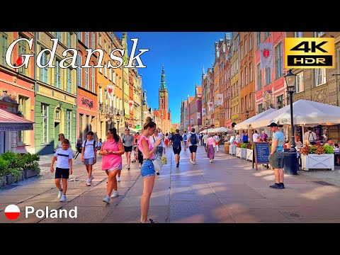 Gdansk Walking Tour | Daytime walk in the Old Town of Gdansk | Poland 🇵🇱 August 2024 [4K HDR]