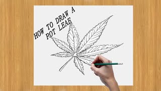 How To Draw A Pot Leaf || pencil drawing tutorials||step by step