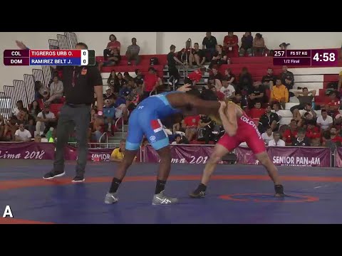 1/2 FS - 57 kg: O. TIGREROS URB (COL) v. J. RAMIREZ BELT (DOM)