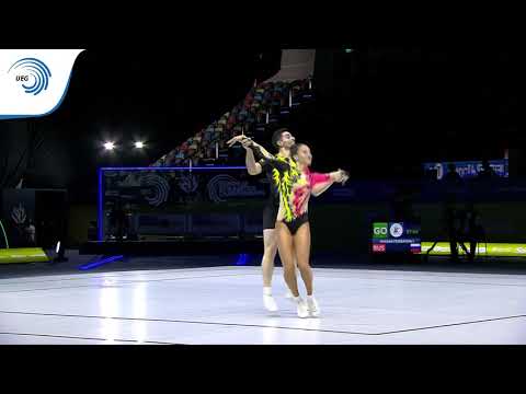 Regina BIKTASHEVA & Tornike LOMADZE (RUS) - 2019 Junior Aerobics Europeans, mixed pairs final