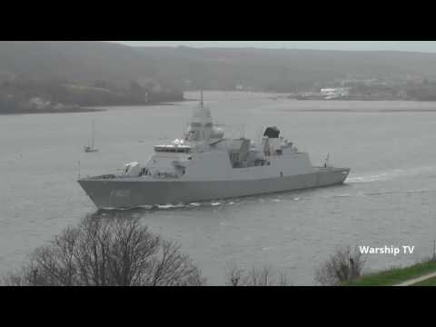 ROYAL NETHERLANDS NAVY HNLMS EVERTSEN F805 LEAVES DEVONPORT NAVAL BASE - 19th March 2017