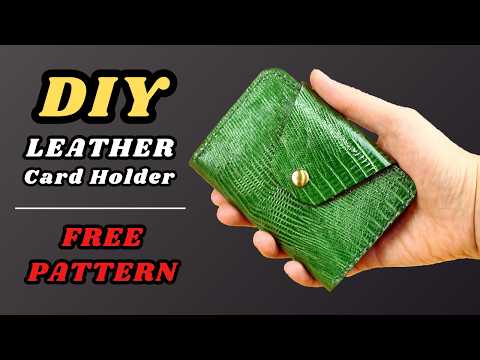 🔴FREE PATTERN + How to make a Handmade Leather Card Holder - Step by step TUTORIAL