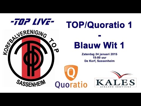 TOP/Quoratio 1 tegen Blauw Wit 1, zaterdag 24 januari om 19:00 uur.