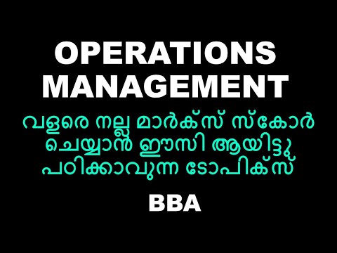 OPERATIONS MANAGEMENT MODULE 1 EASY IMPORTANT TOPIC BBA CALICUT UNIVERSITY