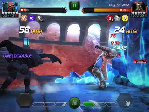 6* rank 3 Nick Fury Vs LOL Starlord damage showcase MCOC