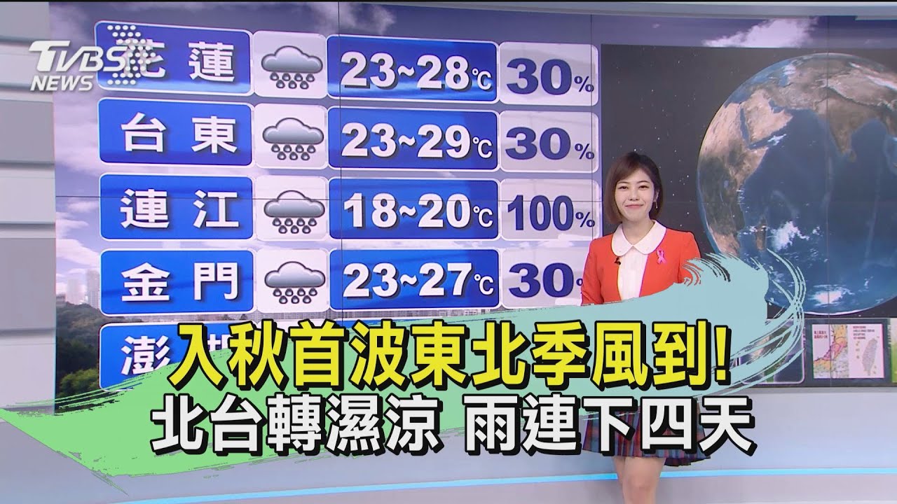 入秋首波東北季風到!北台轉濕涼 雨連下四天
