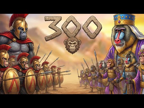 300 Spartans vs 2 Million Persians - Battle of Thermopylae in Monkey Language