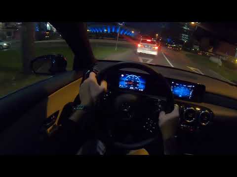 Thumbnail for Mercedes A Class Night 4K POV Test Drive by Hatchback, Car