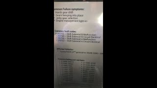 Toyota RAV4 Gearbox error code P0776/p0755/p0758/p0750 Shift Solenoid B&A Malfunction repair service
