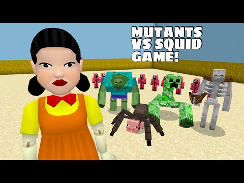 SQUID GAME DOLL vs MUTANT MOBS Gameplay in Minecraft - Coffin Meme - Wait What Meme