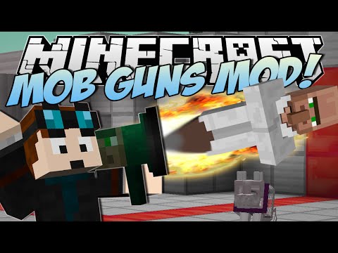 Minecraft | MOB GUNS MOD! (DanTDM & Trayaurus GUN!) | Mod Showcase