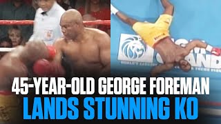 George Foreman Stuns Michael Moorer to Win Heavyweight Title at Age 45 | ON THIS DAY FREE FIGHT video