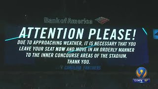 Video shows Carolina Panthers fans brawling during weather delay